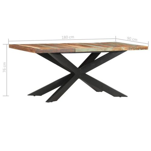 Spisebord 180 x 90 x 76 cm massivt genbrugstræ