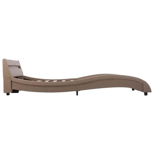 Sengestel med LED 160 x 200 cm kunstlæder cappuccinofarvet