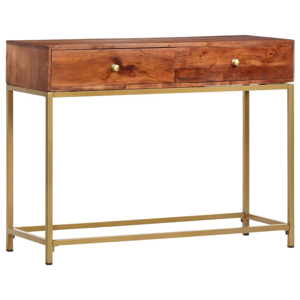 Konsolbord 100 x 35 x 76 cm massivt akacietræ