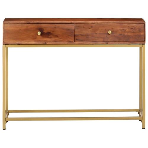 Konsolbord 100 x 35 x 76 cm massivt akacietræ