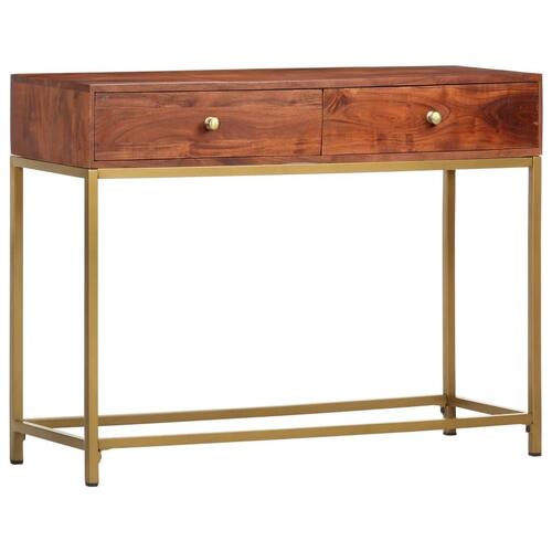 Konsolbord 100 x 35 x 76 cm massivt akacietræ