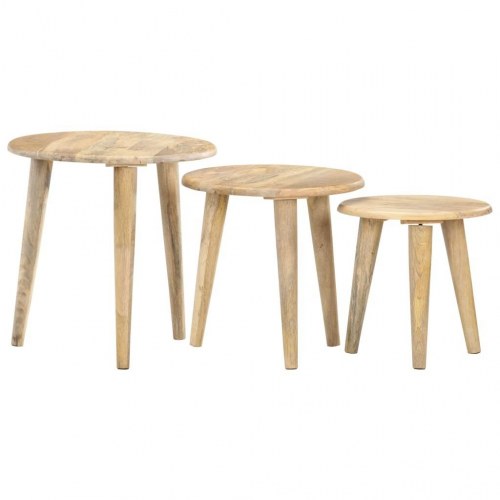 Indskudsborde 3 stk. massivt mangotræ