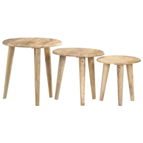 Indskudsborde 3 stk. massivt mangotræ