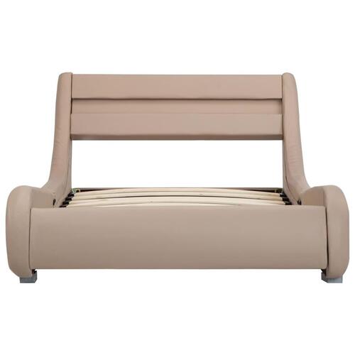 Sengestel med LED 100 x 200 cm kunstlæder cappuccinofarvet