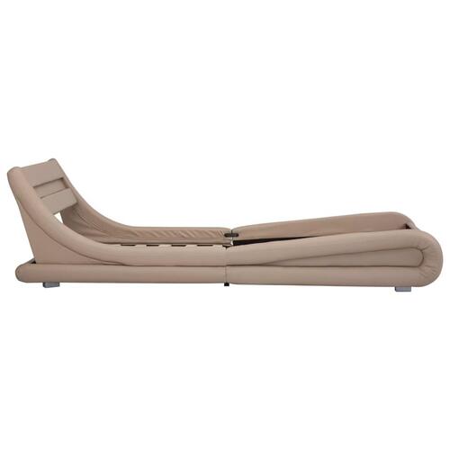 Sengestel med LED 100 x 200 cm kunstlæder cappuccinofarvet