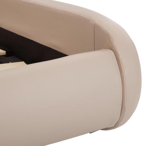 Sengestel med LED 100 x 200 cm kunstlæder cappuccinofarvet