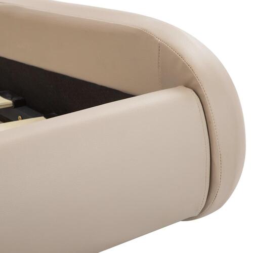 Sengestel med LED 160 x 200 cm kunstlæder cappuccinofarvet