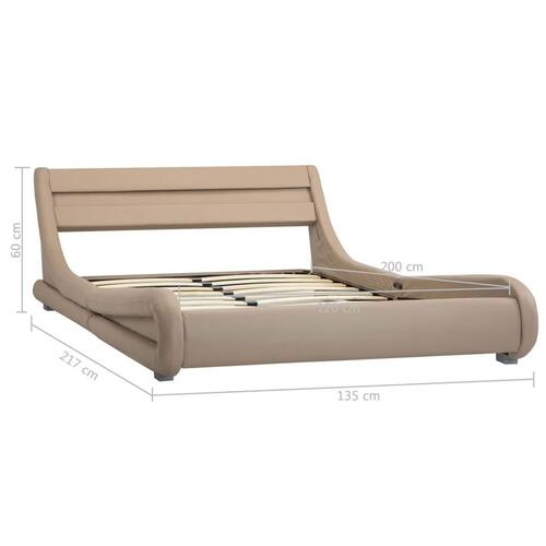 Sengestel med LED 160 x 200 cm kunstlæder cappuccinofarvet