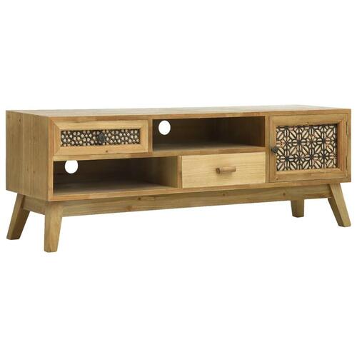 Tv-bord 120x30x42 cm udskåret design træ brun