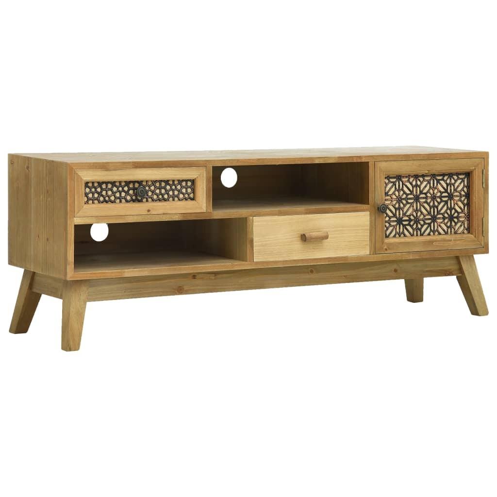 Tv-bord 120x30x42 cm udskåret design træ brun