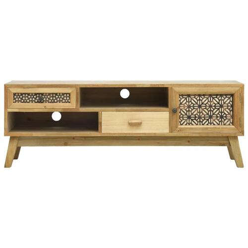 Tv-bord 120x30x42 cm udskåret design træ brun