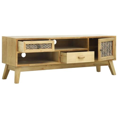 Tv-bord 120x30x42 cm udskåret design træ brun