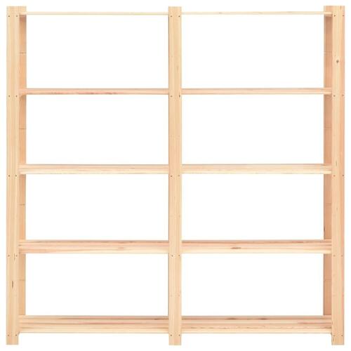 Reol i 5 niveauer 170 x 38 x 170 cm massivt fyrretræ 500 kg