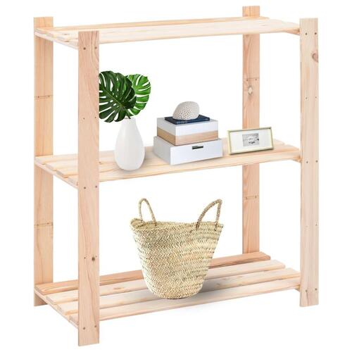 Reol i 3 niveauer 80 x 38 x 90 cm massivt fyrretræ 150 kg