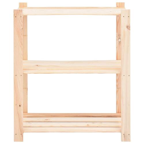 Reol i 3 niveauer 80 x 38 x 90 cm massivt fyrretræ 150 kg