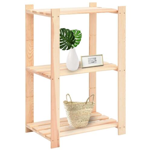 Reol i 3 niveauer 60 x 38 x 90 cm massivt fyrretræ 150 kg
