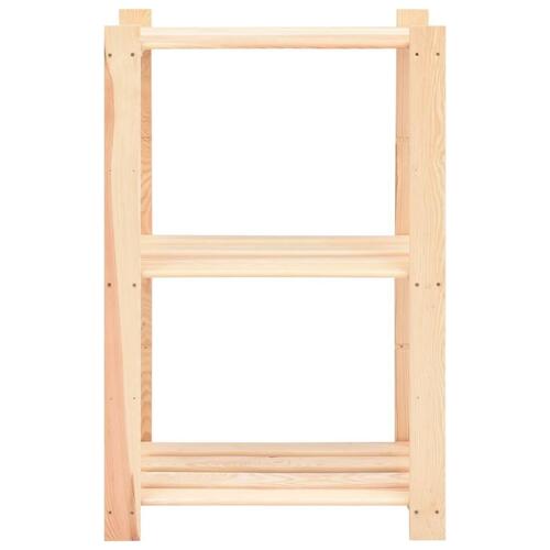 Reol i 3 niveauer 60 x 38 x 90 cm massivt fyrretræ 150 kg