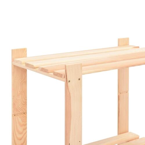 Reol i 3 niveauer 60 x 38 x 90 cm massivt fyrretræ 150 kg