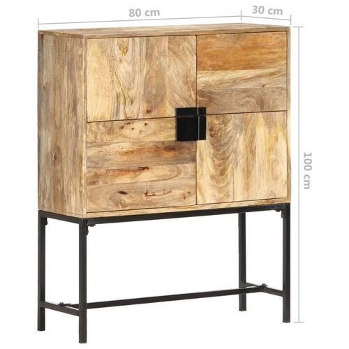 Højskab 80x30x100 cm massivt mangotræ