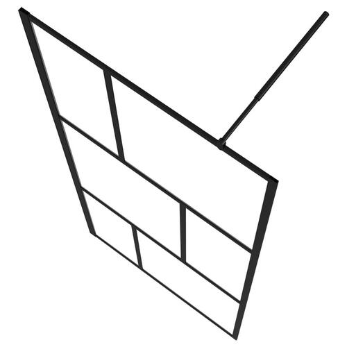 Brusevæg 90x195 cm hærdet glas sort