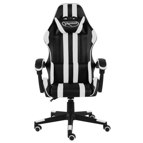 Gamerstol kunstlæder sort og hvid