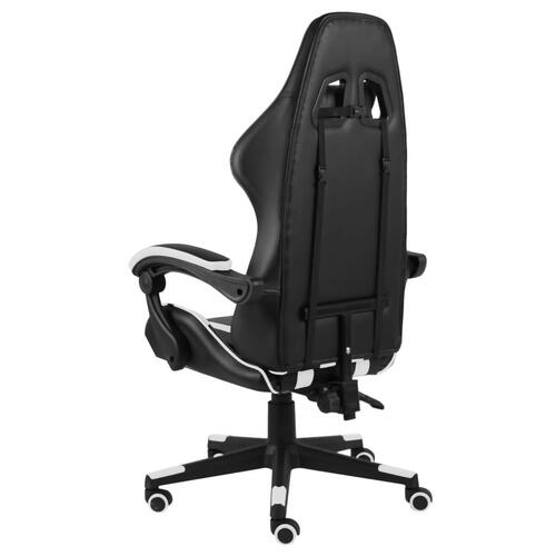 Gamerstol kunstlæder sort og hvid