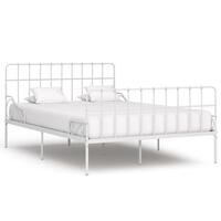 Sengestel med lamelbund 140 x 200 cm metal hvid