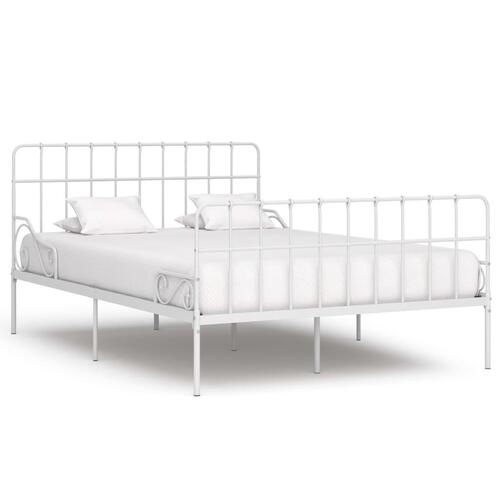 Sengestel med lamelbund 140 x 200 cm metal hvid