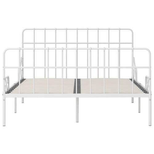 Sengestel med lamelbund 140 x 200 cm metal hvid