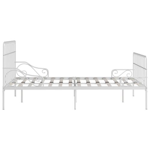 Sengestel med lamelbund 140 x 200 cm metal hvid