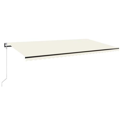 Markise m. LED + vindsensor 600x350 cm automatisk cremefarvet