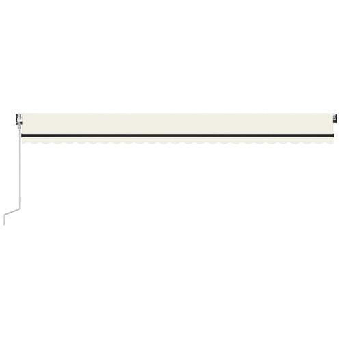 Markise m. LED + vindsensor 600x350 cm automatisk cremefarvet