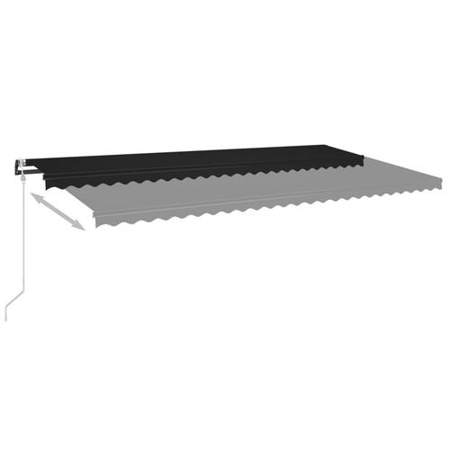 Markise m. LED + vindsensor 600x350 cm automatisk antracit