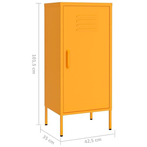Opbevaringsskab 42,5x35x101,5 cm stål sennepsgul