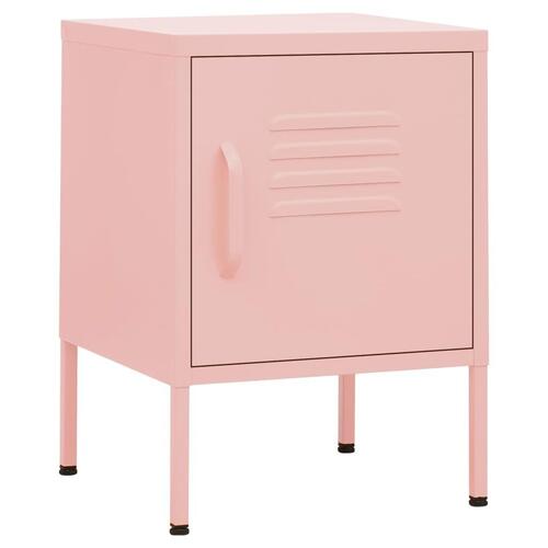 Natbord 35x35x51 cm stål pink