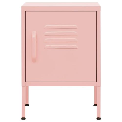 Natbord 35x35x51 cm stål pink