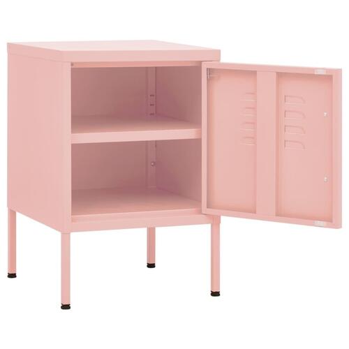 Natbord 35x35x51 cm stål pink