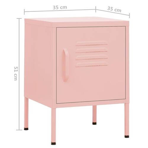 Natbord 35x35x51 cm stål pink