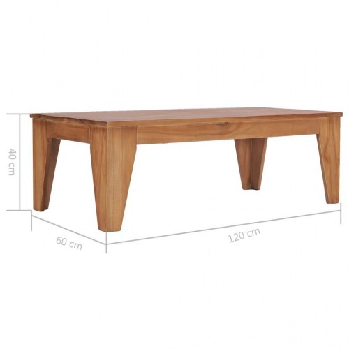 Sofabord 120 x 60 x 40 cm massivt teaktræ