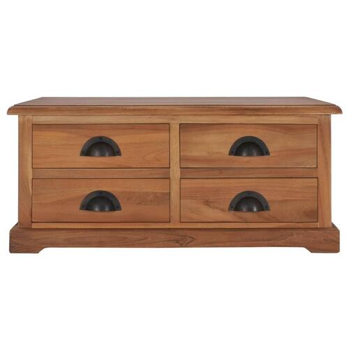 Sofabord 68 x 68 x 30 cm massivt teaktræ