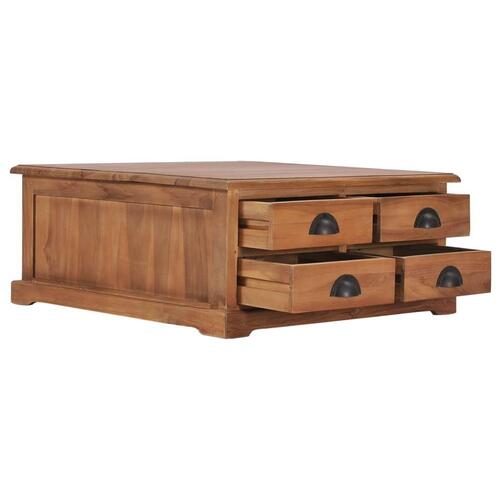 Sofabord 68 x 68 x 30 cm massivt teaktræ