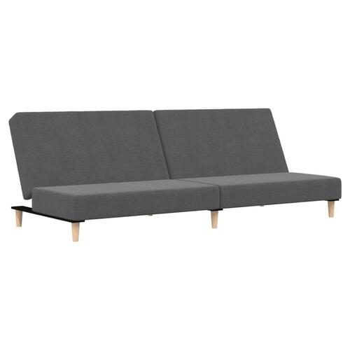 2-personers sovesofa med fodskammel stof lysegrå