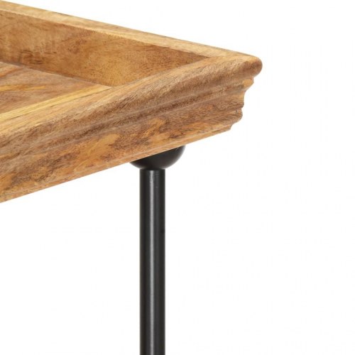 Bogreol med 2 hylder 110 x 35 x 75 cm massivt mangotræ og stål