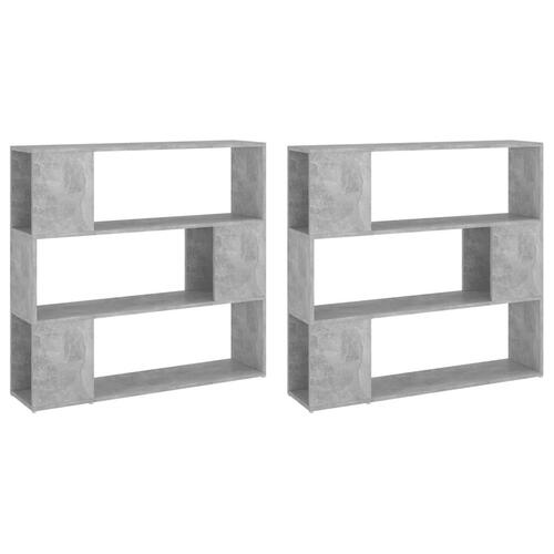 Bogskab/rumdeler 100x24x188 cm betongrå