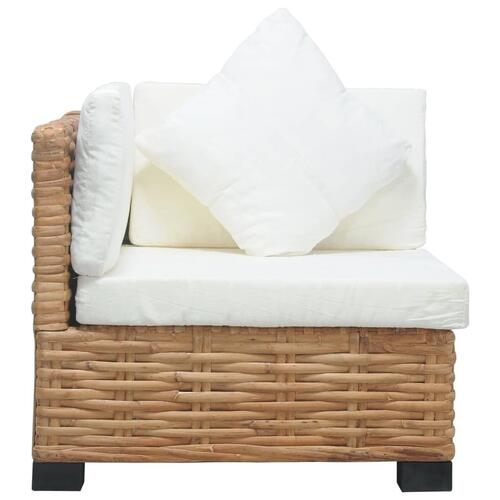 Hjørnesofa med hynder naturlig rattan