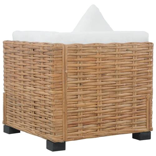Hjørnesofa med hynder naturlig rattan