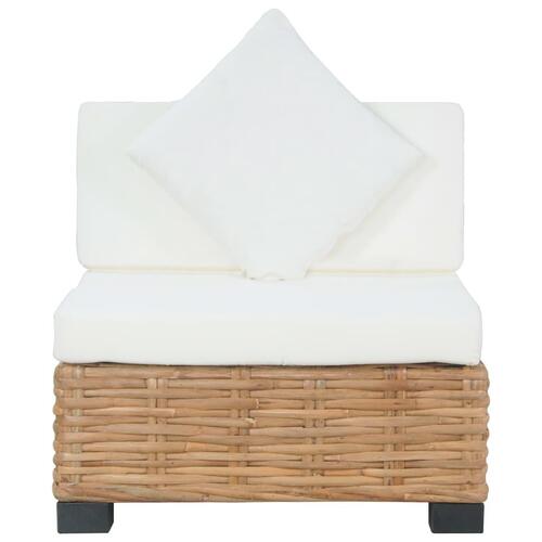 Sofa uden armlæn med hynder naturlig rattan