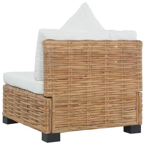 Sofa uden armlæn med hynder naturlig rattan