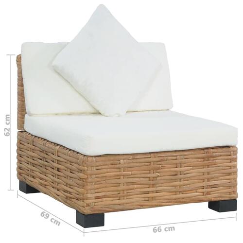 Sofa uden armlæn med hynder naturlig rattan