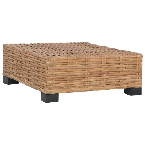 Fodskammel med hynde naturlig rattan